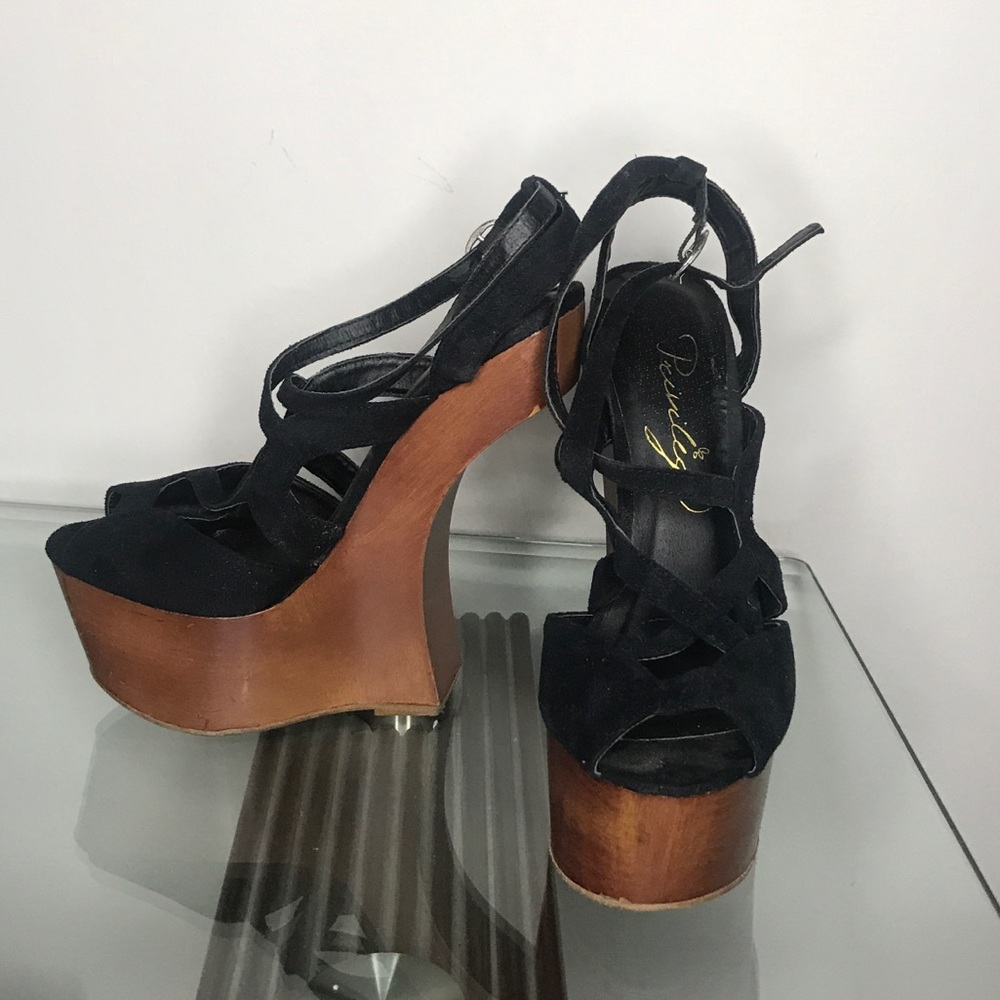 Platform strap sandal heels